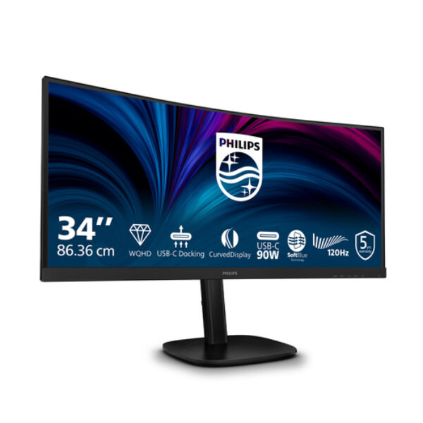 Philips 3000 series 34B2U3600C/00 monitor komputerowy 86,4 cm (34") 3440 x 1440 px Wide Quad HD LCD Czarny