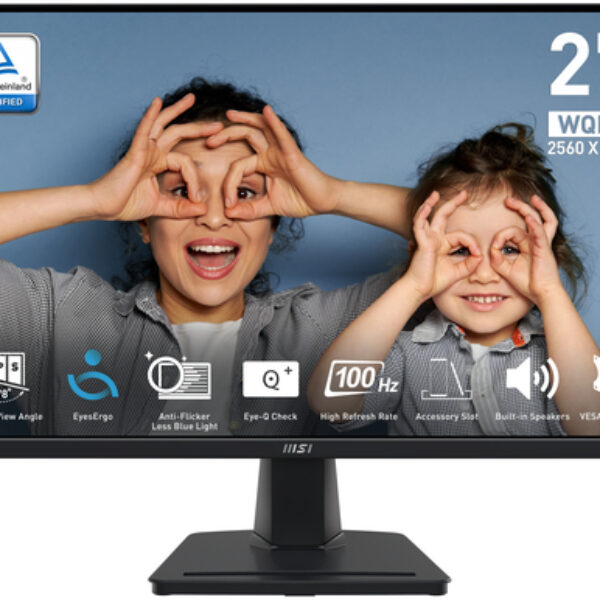 MSI Pro MP275Q monitor komputerowy 68,6 cm (27") 2560 x 1440 px Wide Quad HD LED Czarny