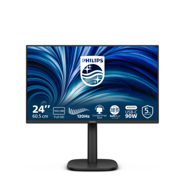 Philips 3000 series 24B2U3301/00 monitor komputerowy 60,5 cm (23.8") 1920 x 1080 px Full HD LCD Czarny