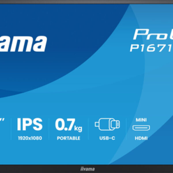 iiyama ProLite P1671HSC-B1 monitor komputerowy 39,6 cm (15.6") 1920 x 1080 px Full HD LED Czarny