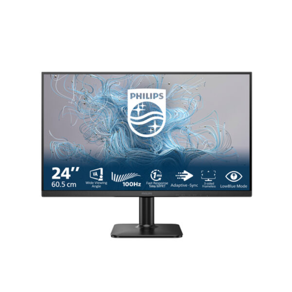 Philips 1000 series 24E2N1100LB/00 monitor komputerowy 60,5 cm (23.8") 1920 x 1080 px Full HD LCD Czarny