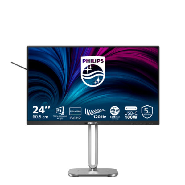 Philips 4000 series 24B2U4301/00 monitor komputerowy 60,5 cm (23.8") 1920 x 1080 px Full HD LCD Szary