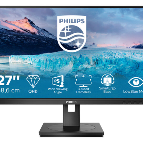 Philips S Line 275S1AE/00 monitor komputerowy 68,6 cm (27") 2560 x 1440 px 2K Ultra HD LCD Czarny