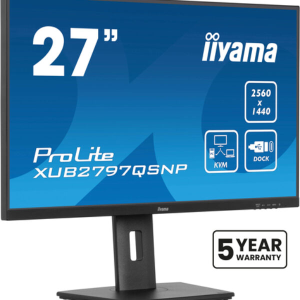iiyama ProLite XUB2797QSNP-B1 monitor komputerowy 68,6 cm (27") 2560 x 1440 px Quad HD LED Czarny