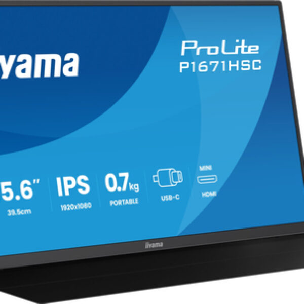 iiyama ProLite P1671HSC-B1 monitor komputerowy 39,6 cm (15.6") 1920 x 1080 px Full HD LED Czarny