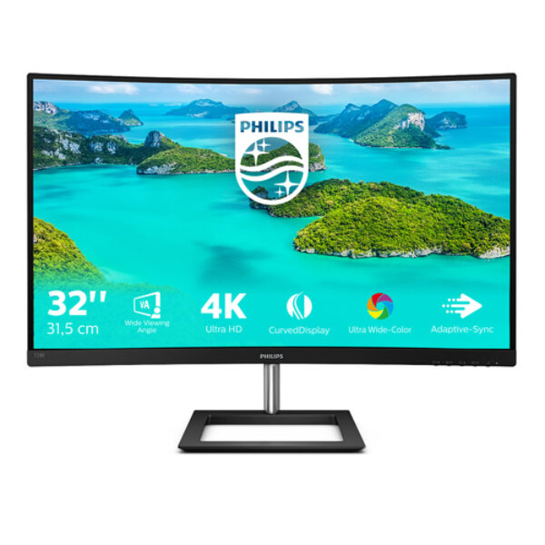 Philips E Line 328E1CA/00 monitor komputerowy 80 cm (31.5") 3840 x 2160 px 4K Ultra HD LCD Czarny