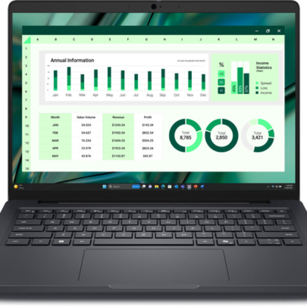 DELL Pro Max 14 MC14250 Intel Core Ultra 7 265H Mobilna stacja robocza 35,6 cm (14") Full HD+ 32 GB LPDDR5x-SDRAM 512 GB SSD Wi-Fi 7 (802.11be) Windows 11 Pro UK międzynarodowy Czarny