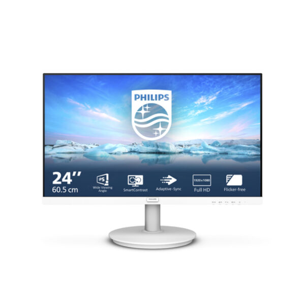 Philips V Line 241V8AW/00 monitor komputerowy 60,5 cm (23.8") 1920 x 1080 px Full HD LCD Biały