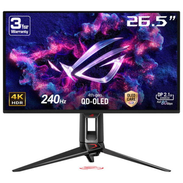 ASUS ROG Swift OLED PG27UCDM monitor komputerowy 67,3 cm (26.5") 3840 x 2160 px 4K Ultra HD QD-OLED Czarny