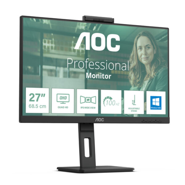 AOC Q27P3CW monitor komputerowy 68,6 cm (27") 2560 x 1440 px Quad HD LED Czarny