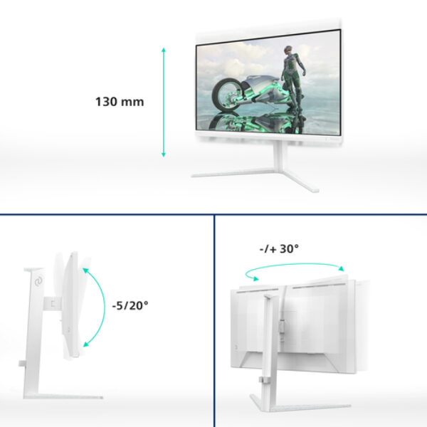 Philips Evnia 24M2N3201A/00 monitor komputerowy 60,5 cm (23.8") 1920 x 1080 px Full HD LCD Biały