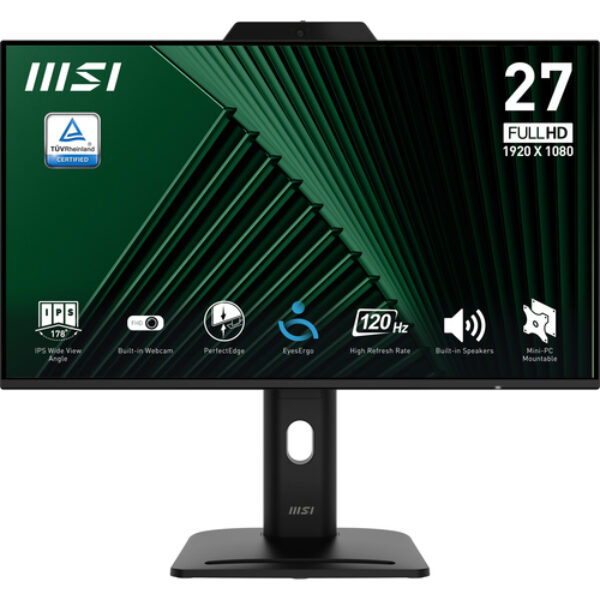 MSI PRO MP272PMG monitor komputerowy 68,6 cm (27") 1920 x 1080 px Full HD LCD Czarny