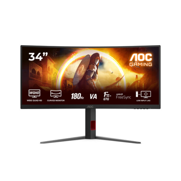 AOC G4 CU34G4 monitor komputerowy 86,4 cm (34") 3440 x 1440 px Wide Quad HD LED Czarny, Czerwony