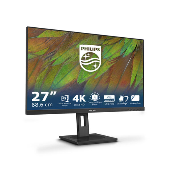 Philips 3000 series 27B1N3800/00 monitor komputerowy 68,6 cm (27") 3840 x 2160 px 4K Ultra HD LCD Czarny