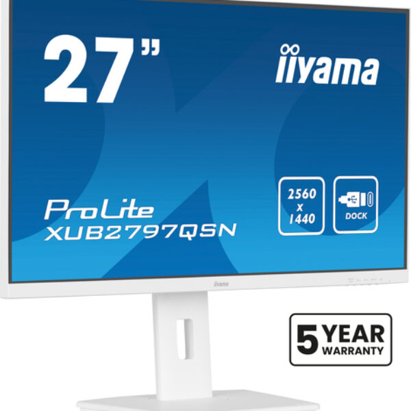 iiyama G-MASTER XUB2797QSN-W2 monitor komputerowy 68,6 cm (27") 2560 x 1440 px Quad HD LED Biały