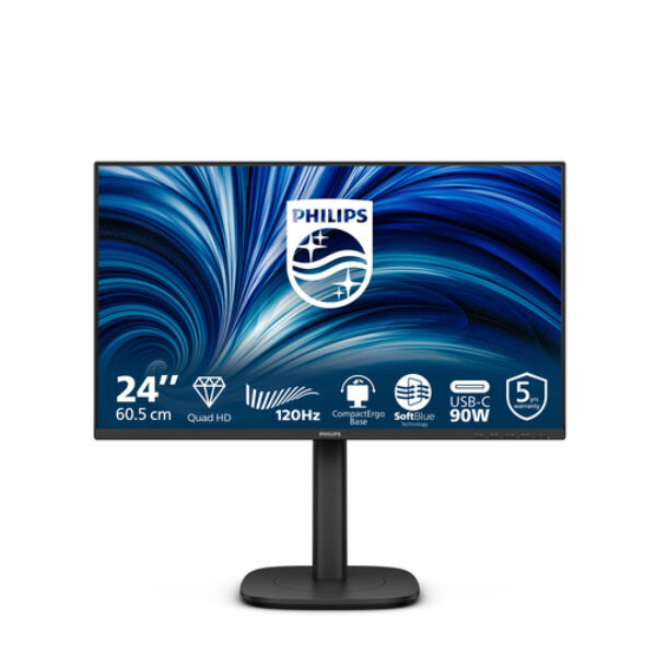 Philips 24B2U3601 monitor komputerowy 60,5 cm (23.8") 2560 x 1440 px Quad HD LCD Czarny