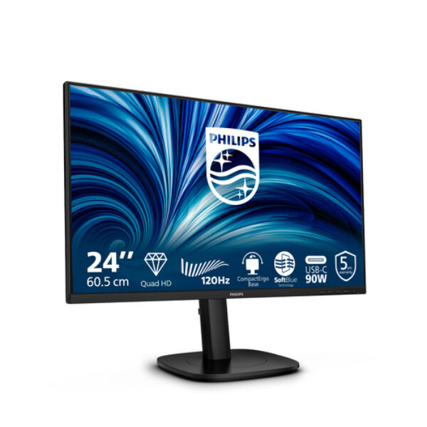 Philips 24B2U3601 monitor komputerowy 60,5 cm (23.8") 2560 x 1440 px Quad HD LCD Czarny