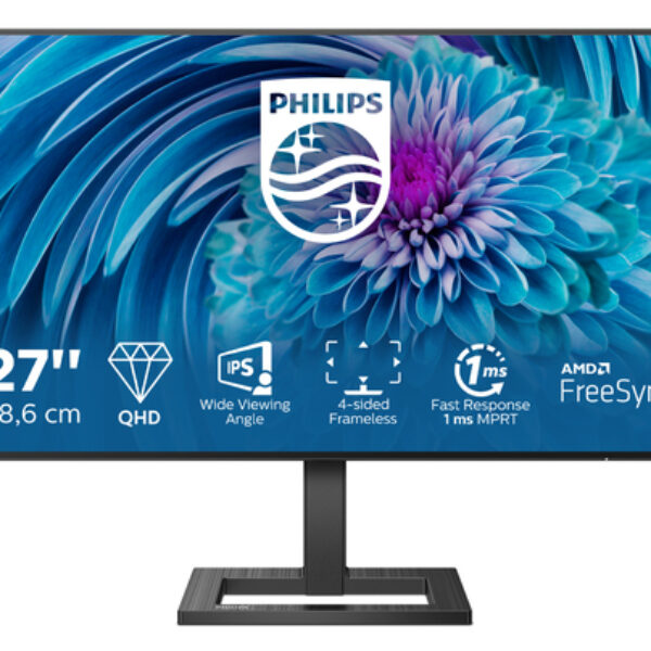 Philips E Line 275E2FAE/00 monitor komputerowy 68,6 cm (27") 2560 x 1440 px Quad HD LED Czarny
