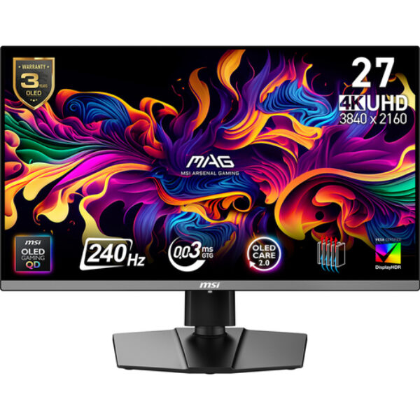MSI MAG 272UP QD-OLED X24 monitor komputerowy 67,3 cm (26.5") 3840 x 2160 px 4K Ultra HD Czarny
