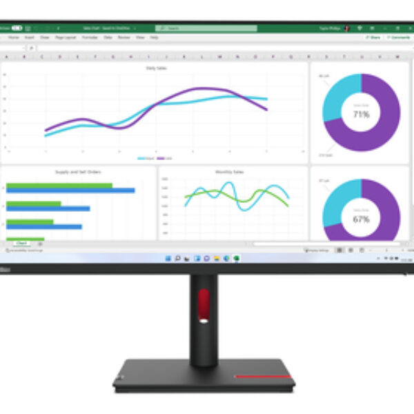 Lenovo ThinkVision T32h-30 monitor komputerowy 80 cm (31.5") 2560 x 1440 px Quad HD LED Czarny