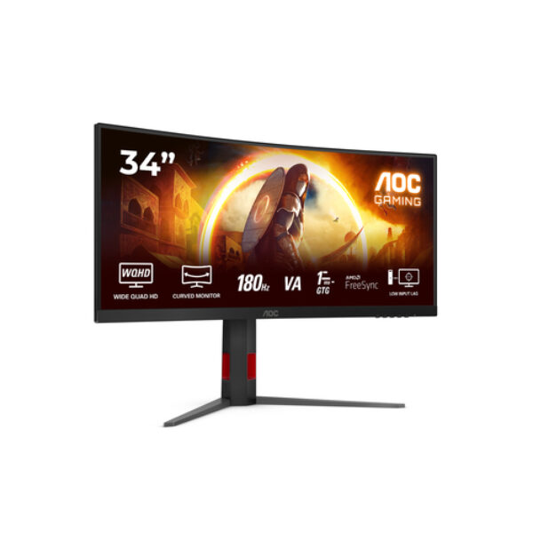 AOC G4 CU34G4 monitor komputerowy 86,4 cm (34") 3440 x 1440 px Wide Quad HD LED Czarny, Czerwony