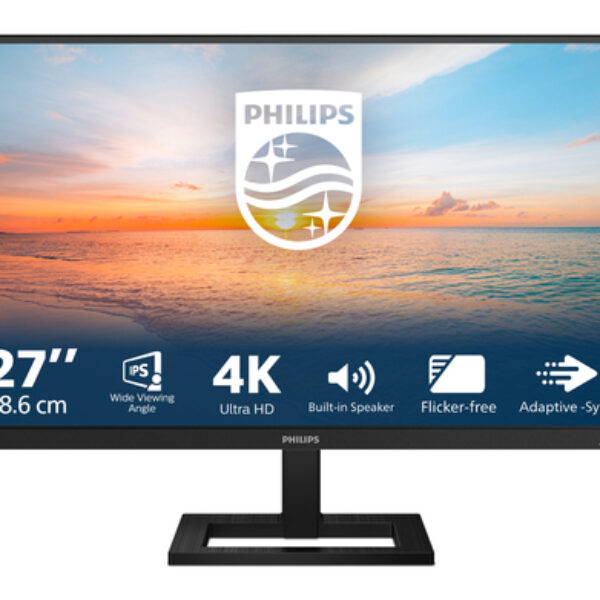 Philips 1000 series 27E1N1800AE/00 monitor komputerowy 68,6 cm (27") 3840 x 2160 px 4K Ultra HD LED Czarny