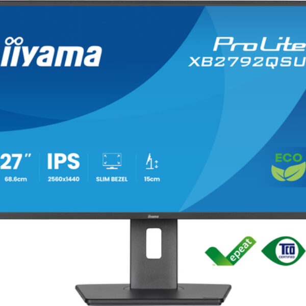 iiyama ProLite XB2792QSU-B1 monitor komputerowy 68,6 cm (27") 2560 x 1440 px Quad HD LED Czarny