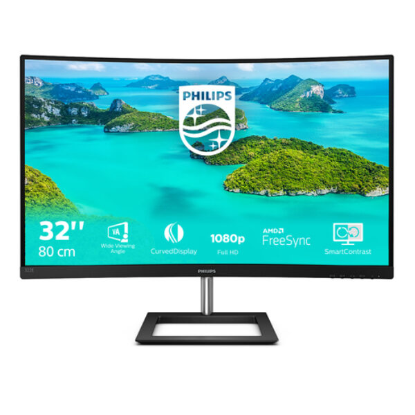 Philips E Line 322E1C/00 monitor komputerowy 80 cm (31.5") 1920 x 1080 px Full HD LCD Czarny