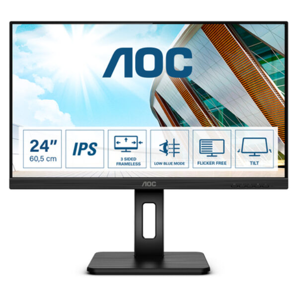 AOC P2 Q24P2Q monitor komputerowy 60,5 cm (23.8") 2560 x 1440 px Quad HD LED Czarny