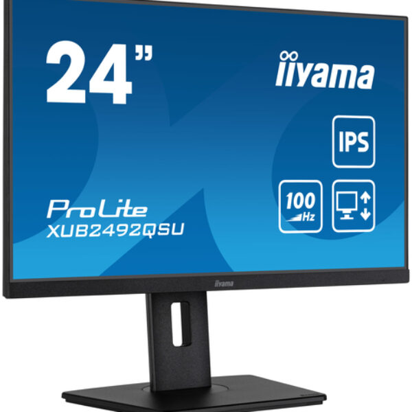 iiyama ProLite XUB2492QSU-B1 monitor komputerowy 60,5 cm (23.8") 2560 x 1440 px Quad HD LED Czarny