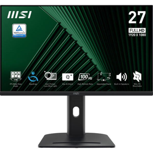 MSI PRO MP275PG monitor komputerowy 68,6 cm (27") 1920 x 1080 px Full HD LCD Czarny