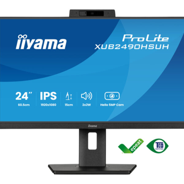 iiyama XUB2490HSUH-B2 monitor komputerowy 60,5 cm (23.8") 1920 x 1080 px Full HD LED Czarny