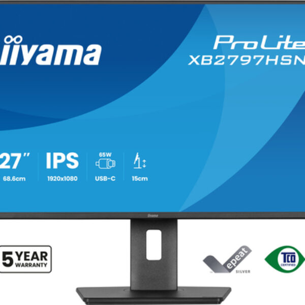 iiyama ProLite XB2797HSN-B1 monitor komputerowy 68,6 cm (27") 1920 x 1080 px Full HD LCD Czarny