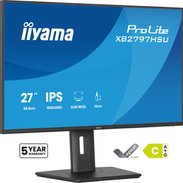 iiyama ProLite XB2797HSU-B1 monitor komputerowy 68,6 cm (27") 1920 x 1080 px Full HD LED Czarny