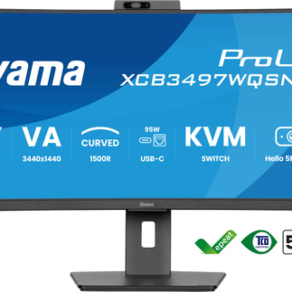 iiyama ProLite XCB3497WQSNPH-B1 monitor komputerowy 86,4 cm (34") 3440 x 1440 px UltraWide Quad HD LED Czarny