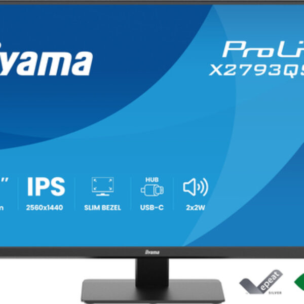 iiyama ProLite X2793QSU-B1 monitor komputerowy 68,6 cm (27") 2560 x 1440 px Quad HD LED Czarny