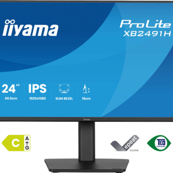 iiyama ProLite XB2491H-B1 monitor komputerowy 60,5 cm (23.8") 1920 x 1080 px Full HD LCD Czarny