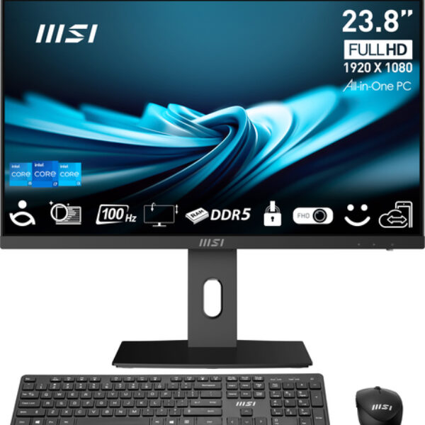 MSI Pro AP242P 14M-649XEU Intel® Core™ i5 i5-14400 60,5 cm (23.8") 1920 x 1080 px All-in-One PC 16 GB DDR5-SDRAM 512 GB SSD Wi-Fi 6E (802.11ax) Czarny