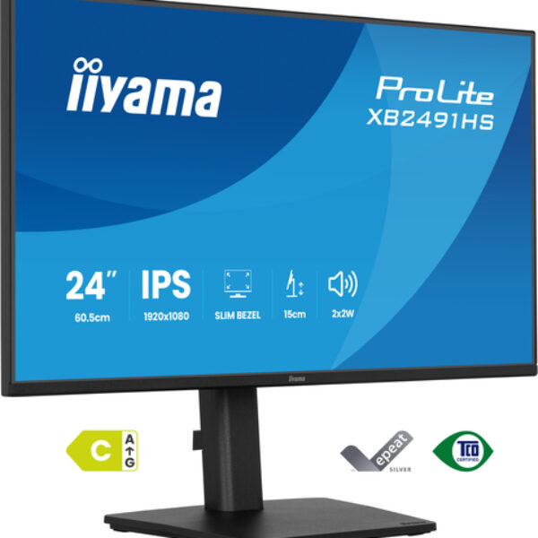 iiyama ProLite XB2491HS-B1 monitor komputerowy 60,5 cm (23.8") 1920 x 1080 px Full HD LCD Czarny