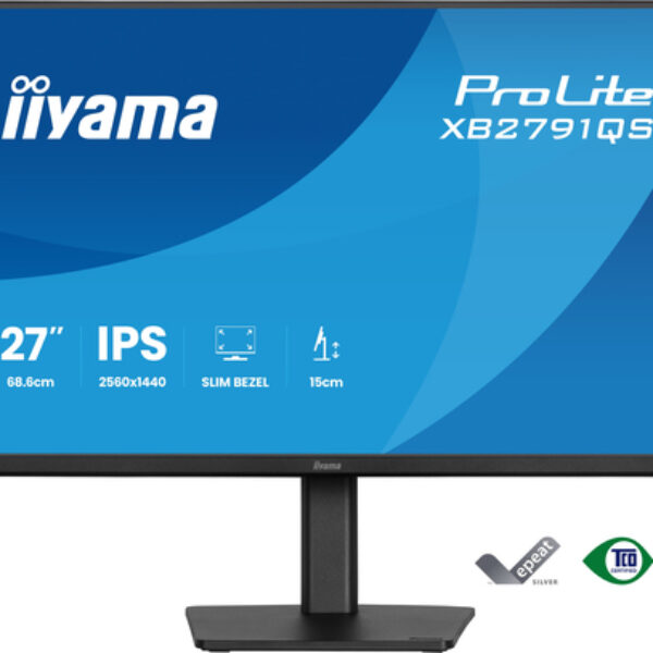 iiyama ProLite XB2791QS-B1 monitor komputerowy 68,6 cm (27") 2560 x 1440 px Quad HD LED Czarny