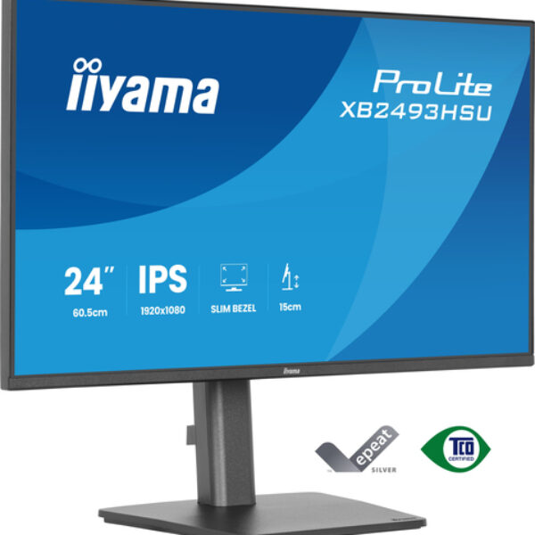 iiyama ProLite XB2493HSU-B1 monitor komputerowy 60,5 cm (23.8") 1920 x 1080 px Full HD LED Czarny