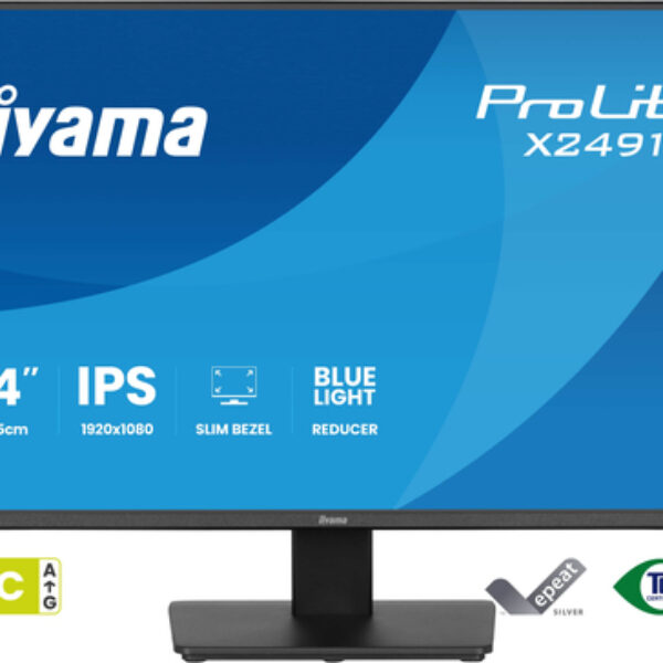 iiyama ProLite X2491H-B1 monitor komputerowy 60,5 cm (23.8") 1920 x 1080 px Full HD LCD Czarny