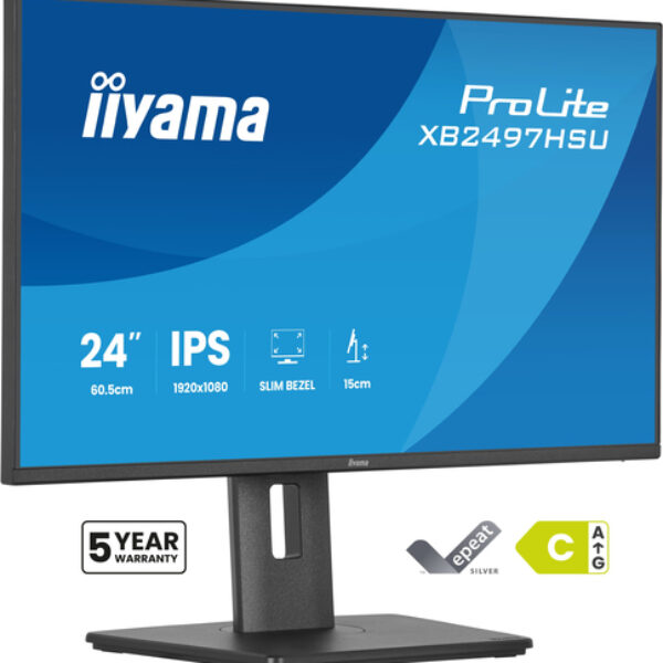 iiyama ProLite XB2497HSU-B1 monitor komputerowy 60,5 cm (23.8") 1920 x 1080 px Full HD LED Czarny