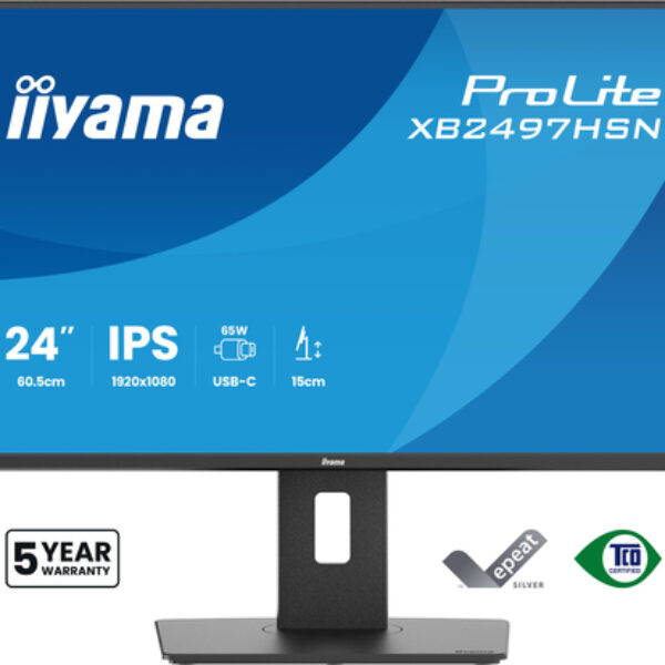 iiyama ProLite XB2497HSN-B1 monitor komputerowy 60,5 cm (23.8") 1920 x 1080 px Full HD LED Czarny
