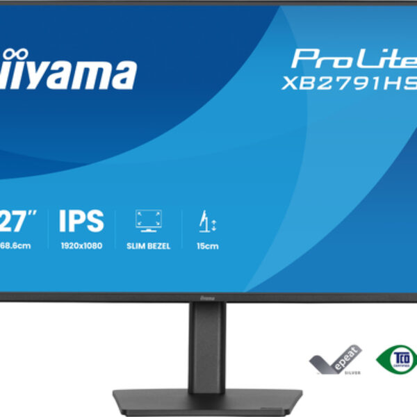 iiyama ProLite XB2791HS-B1 monitor komputerowy 68,6 cm (27") 1920 x 1080 px Full HD LED Czarny
