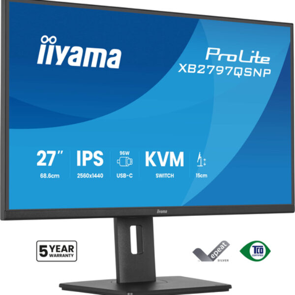 iiyama ProLite XB2797QSNP-B1 monitor komputerowy 68,6 cm (27") 2560 x 1440 px Quad HD LCD Czarny