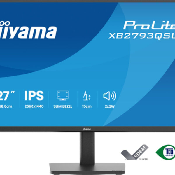 iiyama ProLite XB2793QSU-B1 monitor komputerowy 68,6 cm (27") 2560 x 1440 px Quad HD LED Czarny