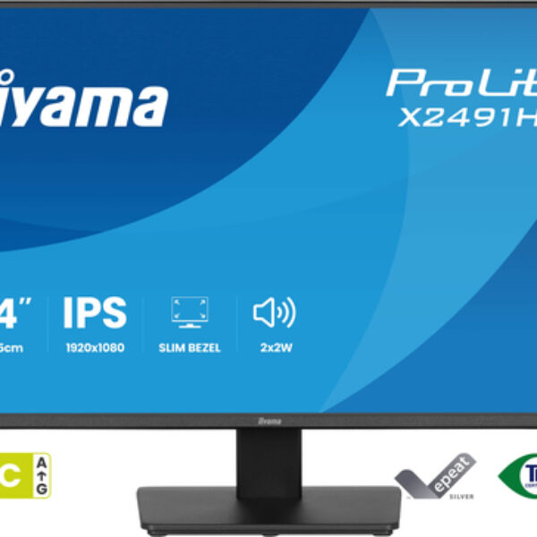 iiyama ProLite X2491HS-B1 monitor komputerowy 60,5 cm (23.8") 1920 x 1080 px Full HD LCD Czarny