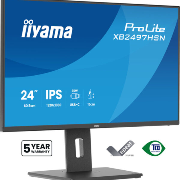 iiyama ProLite XB2497HSN-B1 monitor komputerowy 60,5 cm (23.8") 1920 x 1080 px Full HD LED Czarny