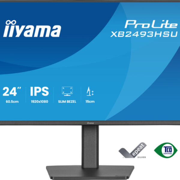 iiyama ProLite XB2493HSU-B1 monitor komputerowy 60,5 cm (23.8") 1920 x 1080 px Full HD LED Czarny